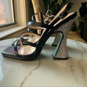 Betsey Johnson Crystal Multi-Strap Heels